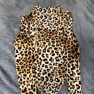 Cheetah Print Womens Small Body Suit